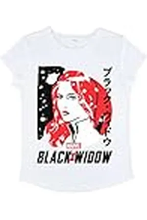 Marvel Black Drawn Widow-Camiseta de Manga Larga para Mujer, , S