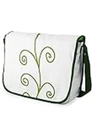 Bonamaison Le Jardin du Lin Bolsas de mensajero con estampado digital con correas de color caqui para niñas y niños, regreso a la escuela, bolsas de mensajero para estudiantes, bolsos de hombro, tamaño: 29 x 36