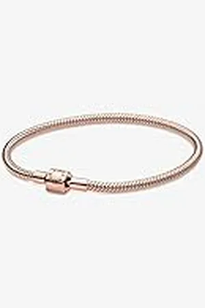PANDORA Icons Pulsera con cadena de serpiente chapada en oro de 14 quilates, 23