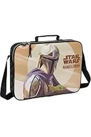 Safta M385, Mandalorian This IS The Way-Cartera Extraescolares, Maletín Portatodo, Bandolera, Cómoda y Versátil, Calidad y Resistencia, 38x6x28 cm, Color Unisex niños, Estándar
