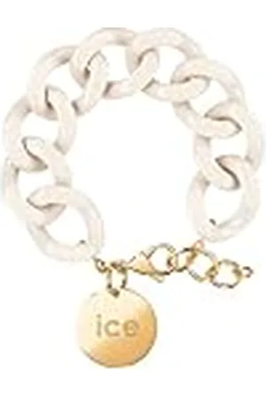 Ice-Watch ICE Jewellery, Chain bracelet, Almond skin, Pulsera de malla blanquecina XL para mujer con medalla de oro (020353)