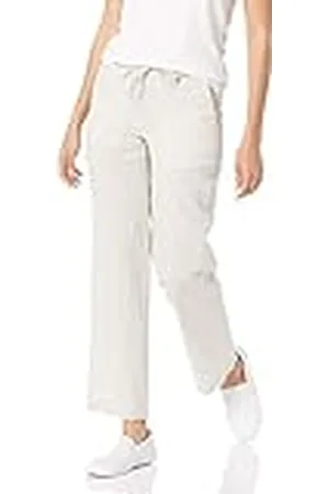Amazon Pantalón de Pierna Ancha con Cordón Ajustable en Mezcla de Lino (Disponible en Tallas Grandes) Mujer, , M