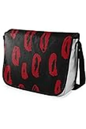 Bonamaison Impresas digitalmente Bolsos de Escuela Messenger con Correa Negra para niñas y jóvenes, Bolso Bandolera para Estudiantes, tamaño: 29 x 36 cm