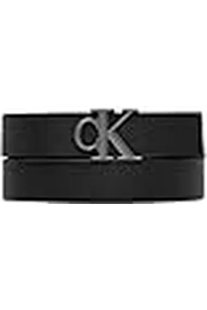 Calvin Klein Cinturón Hombre Monogram Plaque 3,5 cm reversible, Negro (Black / Black/Matte Gunmetal), 120 cm