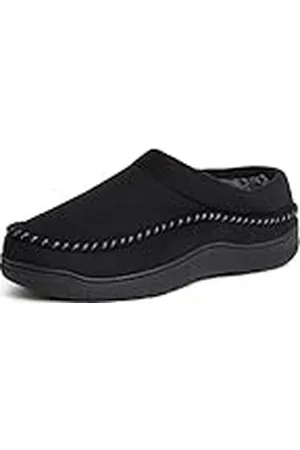 Dearfoams Thompson - Pantuflas tipo zuecos de espuma viscoelástica para hombre, Black, 44/45 EU