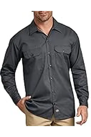 Dickies Camisa con Manga Larga para Hombre, Color carbón, Talla S