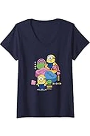 Minions Mujer Valentine Candy Special Delivery Carl & Kevin Camiseta Cuello V