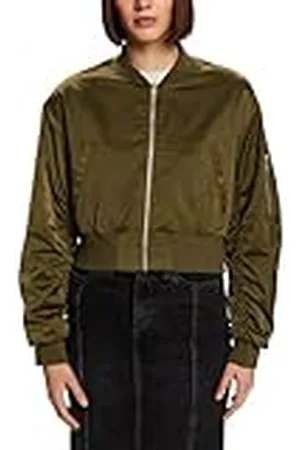 ESPRIT 014ee1g343 Chaqueta, 350/Khaki Green, L para Mujer