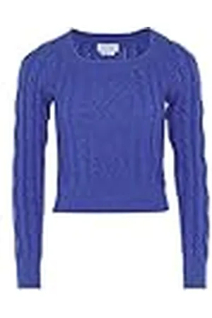 Blonda Jersey de Punto Vintage para Mujer con Escote Cuadrado Talla M/L Suéter