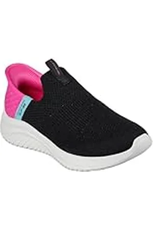 Skechers Ultra Flex 3.0 Fresh Time, Zapatillas, Black Mesh/Pink Trim, 33.5 EU