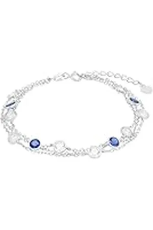 Amor Pulsera de plata de ley 925 para mujer, con circonita cúbica sintética, 17+3 cm, plata, Se entrega en caja de regalo