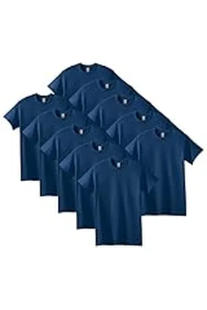 Gildan Camiseta de Algodón Grueso, Estilo G5000, para Hombre, Navy (10-pack), 3XL