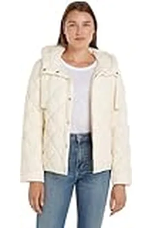 Tommy Hilfiger Cazadora de Plumas para Mujer Classics Chaqueta de Invierno, Blanco (Calico), XL