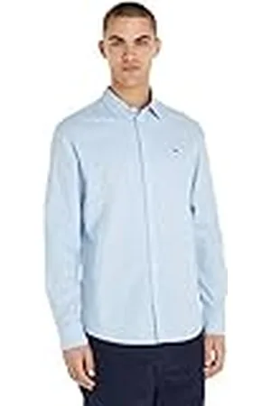 Tommy Hilfiger Men Classic Oxford Shirt Long Sleeve, Blue (Chambray Blue), S