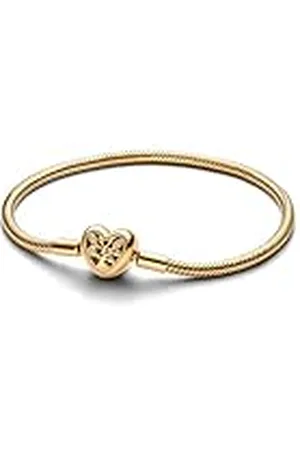PANDORA Pulsera para mujer, diseño de árbol familiar, color dorado 563516C01, 20cm, Plata de ley, Circonita cúbica