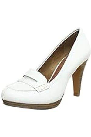 QS by s.Oliver Casual - Zapatos de tacón de Material sintético Mujer, Color Blanco, Talla 36