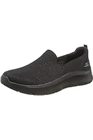 Skechers Go Walk Flex Flashing Stars, Zapatos sin cordones Mujer, Black Textile/Trim, 39 EU