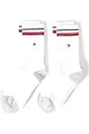 Tommy Hilfiger Crew Sock, (White), 31-34 (Pack de 2) Unisex Niños