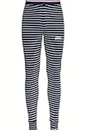 Odlo Hombre Pantalón largo de ropa interior funcional con estampado de rayas ACTIVE WARM ORIGINALS ECO, Dark Sapphire - Silver Grey, XL