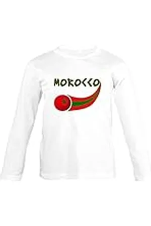 Supportershop – Marruecos – Camiseta de Manga Larga para niño, Niño, Maroc, , XXL