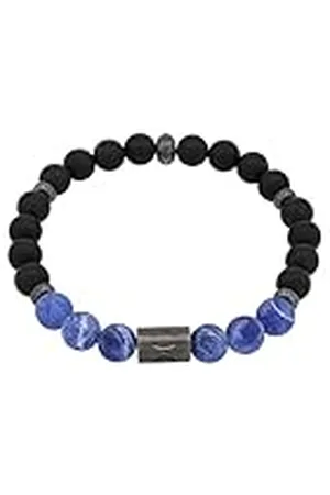 JOOP! Brazalete de acero inoxidable para hombre, con dumortierita, 18,5 cm, , Se entrega en estuche de regalo