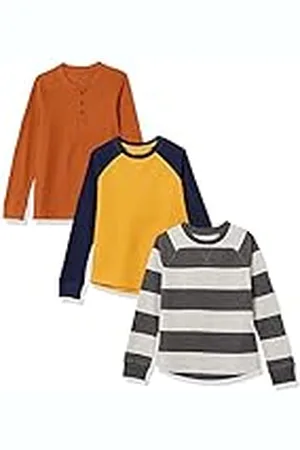 Amazon Camiseta térmica de Punto de Manga Larga Niño, Pack de 3, , 3 años