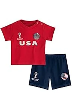 FIFA Unisex Kinder Official World Cup 2022 Tee & Short Set, Toddlers, USA, Team Colours, Age 3, White, Medium