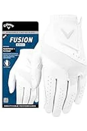 Callaway Golf Fusion Spann - Guante de golf (usado en la mano izquierda, damas, S, blanco/plateado)