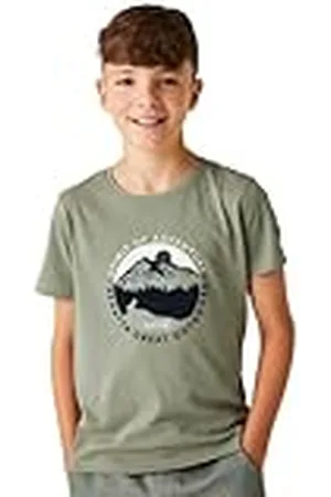 Regatta Bosley VII Graphic - Camiseta para niños, Color Verde Agave, 13 años