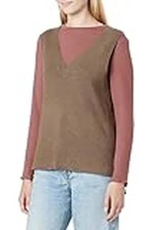VILA Viril Knit Rib Noos-Chaleco con Cuello en V (Talla S/L) suéteres, , XS para Mujer