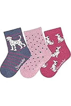 Sterntaler Söckchen 3er-Pack Dalmatiner Calcetines, Rosa Mel, 18 para Bebés