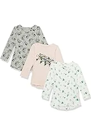 Amazon Disney | Marvel | Star Wars | Frozen | Princess Camisetas Tipo túnica de Manga Larga Niña, Pack de 3, , 4 años