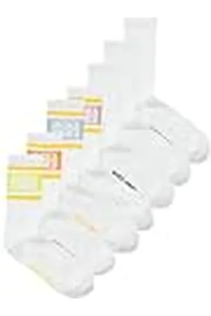 JACK & JONES Jaclogo Stripe Tennis Sock 7 Pack Calcetines, Blanco/Pack: Blanco-Blanco-Blanco-Blanco-Blanco-Blanco, Talla única 7 Hombres