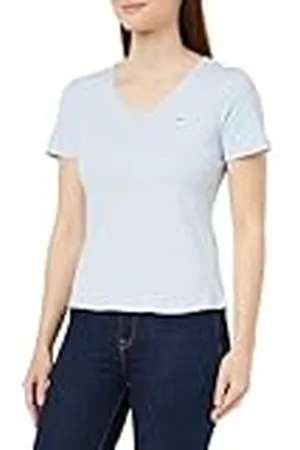 Tommy Hilfiger TJW Slim Soft V Neck tee DW0DW14617 Camisetas de Punto de Manga Corta, , XL para Mujer