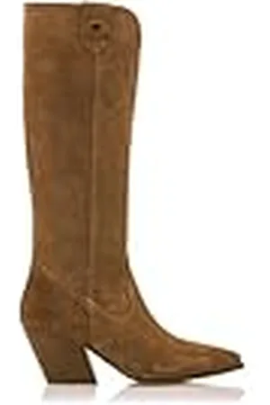MTNG Botas de tacón Mujer Botas de tacón Missouri 59638 Mujer | De Piel, con Interior Piel, caña Alta y Punta Afilada | Botas de tacón Casual | Cierre con Cremallera | 57530 | Marron