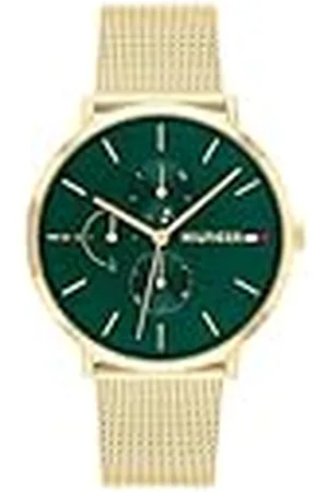 Tommy Hilfiger Reloj Analógico de Cuarzo Multifunción para Mujer con Correa de Malla de Acero Inoxidable de Color Dorado - 1782766