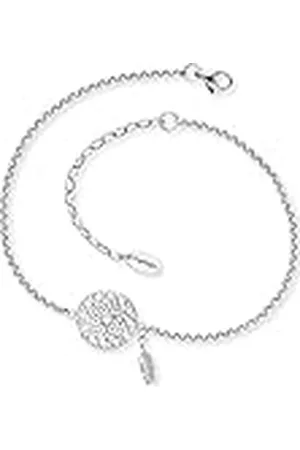 Engelsrufer Tobillera para mujer con colgante de de ley 925 rodiada o acero inoxidable, longitud ajustable, sin níquel, apta para alérgicos, Länge 22 + 5 cm, Acero inoxidable, No es una piedra