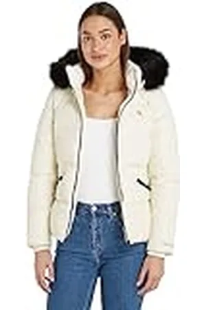 Calvin Klein Jeans Faux Fur Hooded Fitted Short JKT J20J221889 Chaquetas Acolchadas, , XL para Mujer