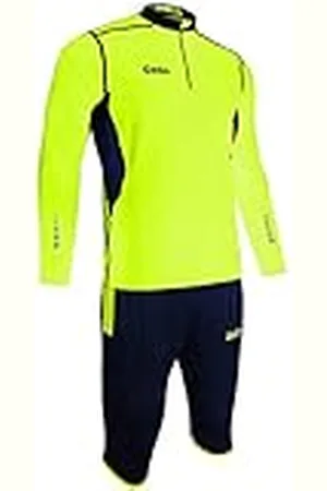 Gedo LF131407 Chándal técnico para Entrenamiento con Pantalon Pirata, Hombre, Marino-Amarillo Fluo, 3XS