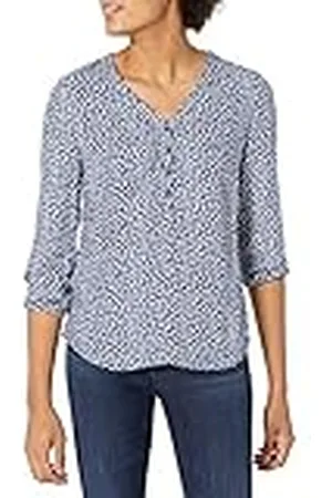 Amazon Camisa Popover con Botones y Mangas 3/4 Mujer, , XL