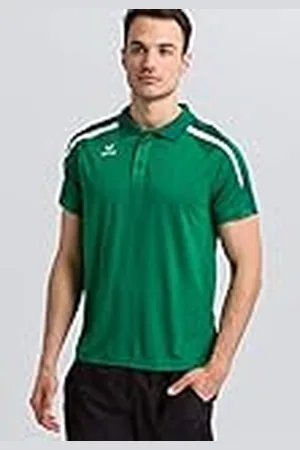 Erima GmbH Liga 2.0 Polo, Hombre, Verde (Smaragd/Evergreen) / Blanco, S