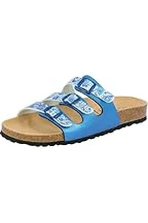 LICO Bioline Flower, Zapatillas de Estar por casa Mujer, Blau/Weiß, 37 EU