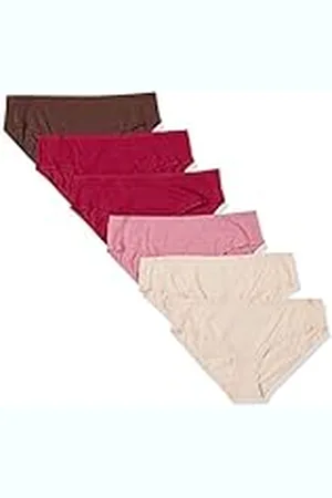 Amazon Ropa Interior Tipo Hípster de Algodón - colores interrumpidos Mujer, Pack de 6, , XL Grande