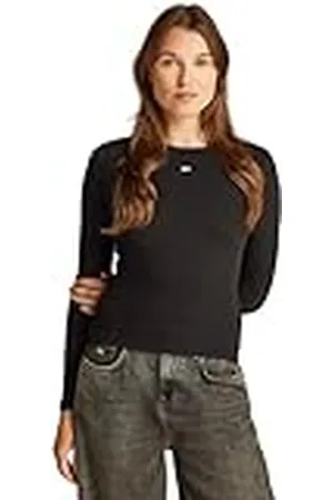 Tommy Hilfiger Camiseta de Manga Larga Mujer Slim Fit Essential de Algodón, , L