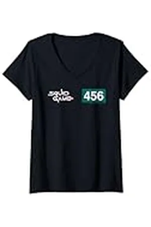 Squid Game Mujer Player 456 Número Y Logotipo Camiseta Cuello V