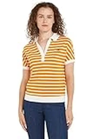 Tommy Hilfiger Mujer Polo de Manga Corta Regular Fit, , L