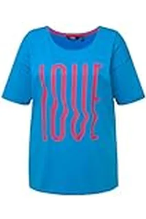Ulla Popken T-Shirt mit Schriftzug Druck, Oversize Dori 829291 Camiseta, , 44-46 Mujeres