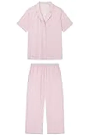 Women secret Pijama Camisero Rayas Rosa Ecovero, Juego de Pijama Mujer, Tender Pink, S