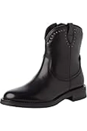 Tamaris Botines de Tacón para Mujer, Cómodos, Negro, Piel, 37 EU