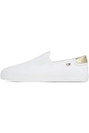 Tommy Hilfiger Sneaker con suela vulcanizada Mujer Canvas Slip-On Mocasín, (White), 40